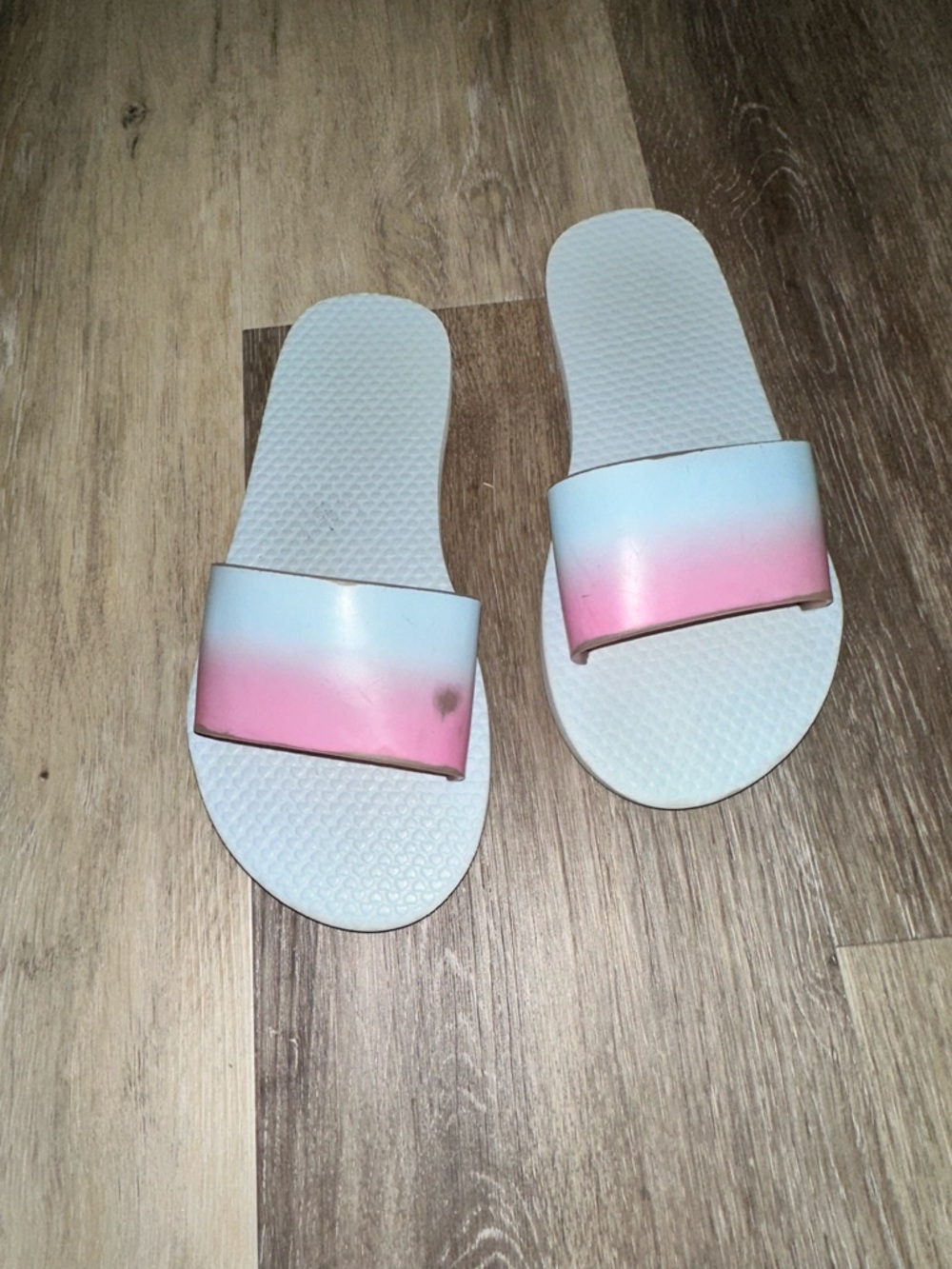 Casual Gradient Slide Sandals - Pink & White